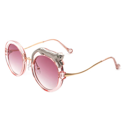 Women’s Oversized Leopard Round Sunglasses