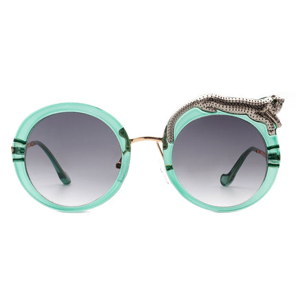 Women’s Oversized Leopard Round Sunglasses