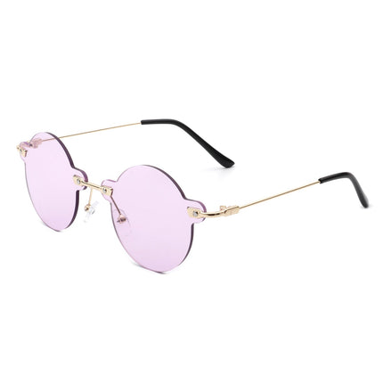 Retro Rimless Round Sunglasses