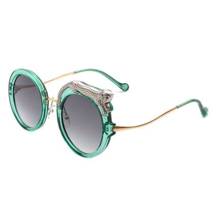 Women’s Oversized Leopard Round Sunglasses