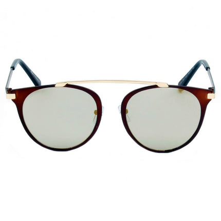 Modern Horn Rimmed Round Sunglasses