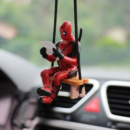 Cartoon Deadpool Car Mirror Pendant Decor