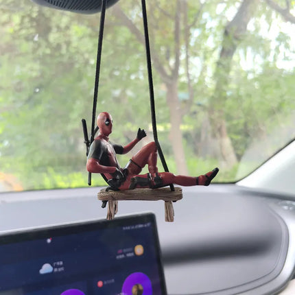Cartoon Deadpool Car Mirror Pendant Decor