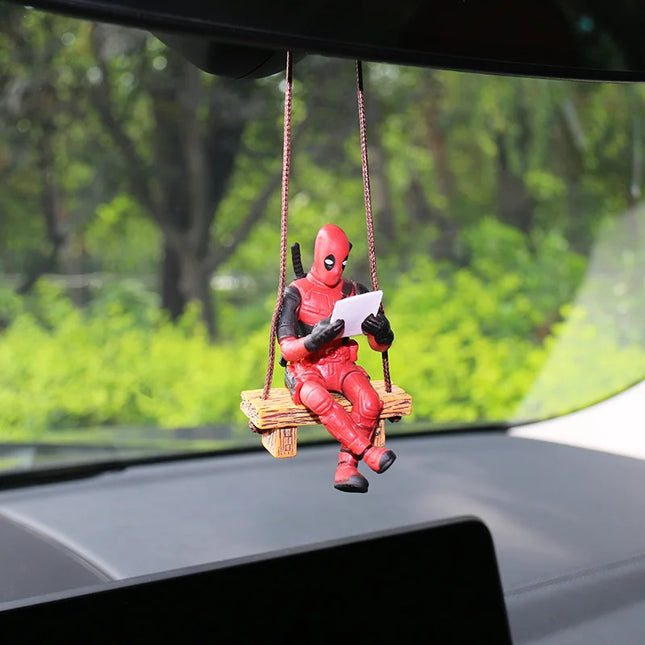 Cartoon Deadpool Car Mirror Pendant Decor