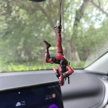 Cartoon Deadpool Car Mirror Pendant Decor