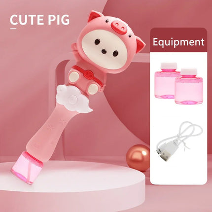 Cartoon Little Sheep Handheld Bubble Machine with Music