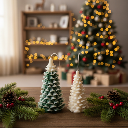 Handmade Christmas Tree Candles