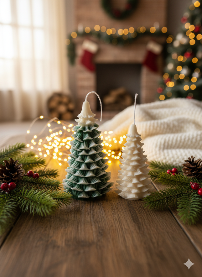 Handmade Christmas Tree Candles