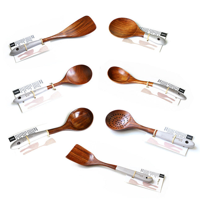 Colorful Teak Lacquer Kitchen Utensils Set