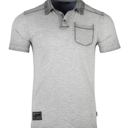 ZIMEGO Mens Short Sleeve Oil Wash Vintage Button Henley Pocket Polo T-Shirt-4