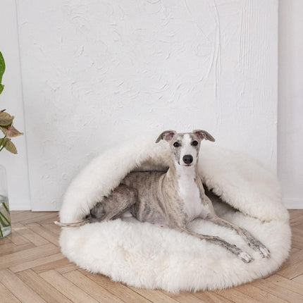 Natural Sheepskin Pet Cave - White