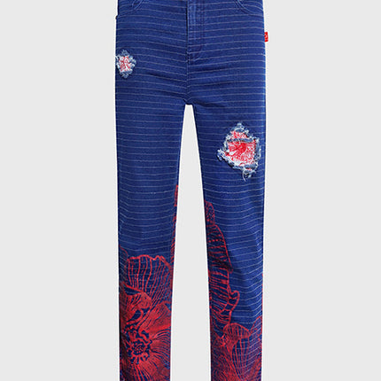 Eternal Flowers Distressed Jeans