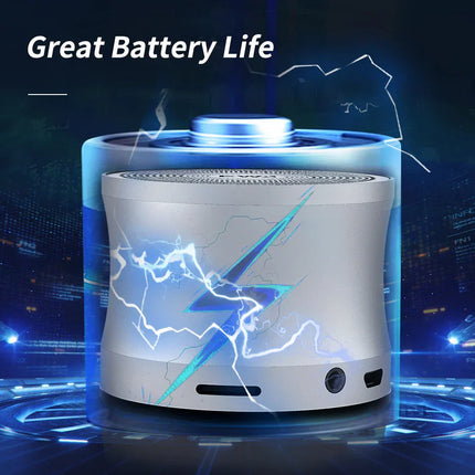 Portable Bluetooth Speaker Dual Bass Stereo Waterproof (Silver)