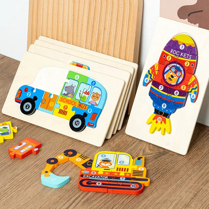 Educational Wooden 3D Car Puzzle