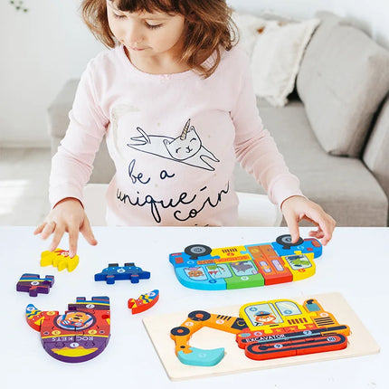 Educational Wooden 3D Car Puzzle