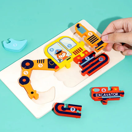 Educational Wooden 3D Car Puzzle