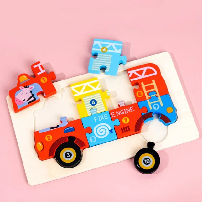 Educational Wooden 3D Car Puzzle