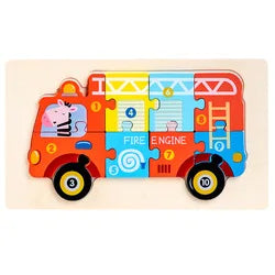 Educational Wooden 3D Car Puzzle