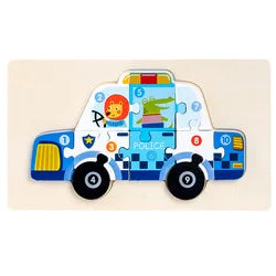 Educational Wooden 3D Car Puzzle