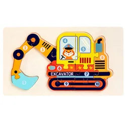 Educational Wooden 3D Car Puzzle