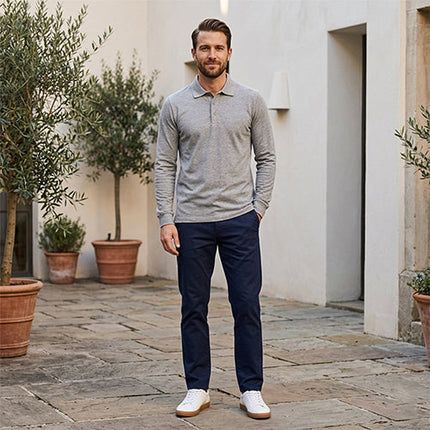 Men’s Long Sleeve Cotton Polo