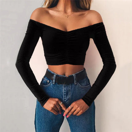 Off-Shoulder Long-Sleeve Top