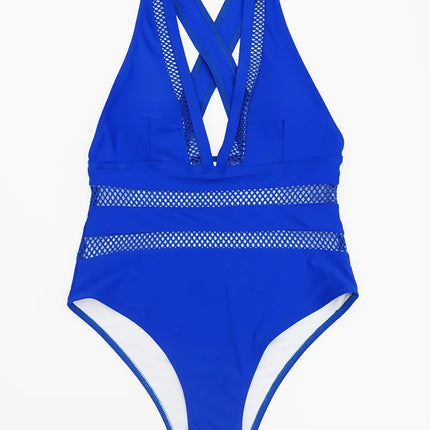 Mesh Patchwork One-Piece Swimsuit