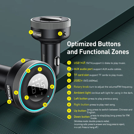 Bluetooth FM Transmitter with USB Charger
