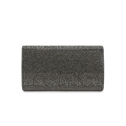 Black Crystal Embellished Evening Clutch Bag