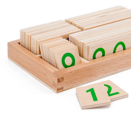 Wooden Montessori Number Learning Cards for Kids