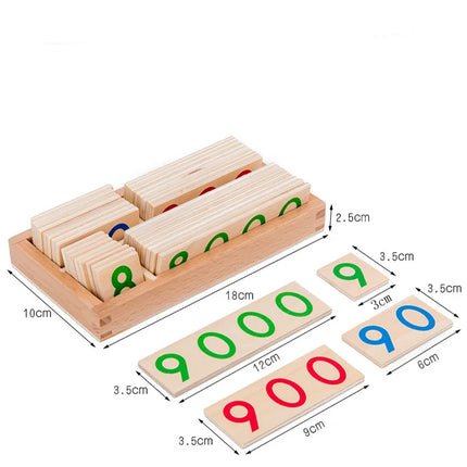 Wooden Montessori Number Learning Cards for Kids