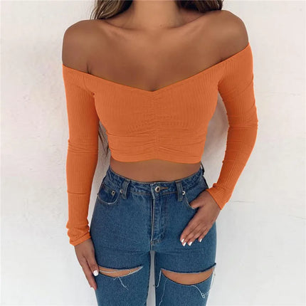 Off-Shoulder Long-Sleeve Top