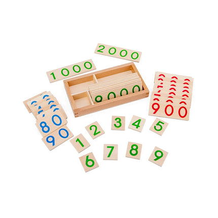 Wooden Montessori Number Learning Cards for Kids