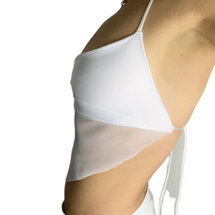 Women's Mesh Halter Crop Top