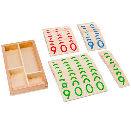 Wooden Montessori Number Learning Cards for Kids