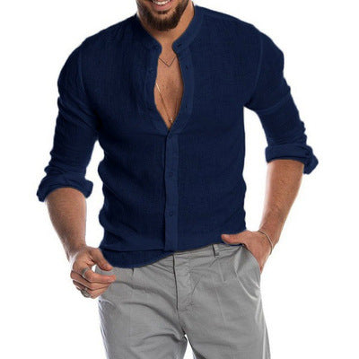 Men’s Casual Linen Cotton Shirt