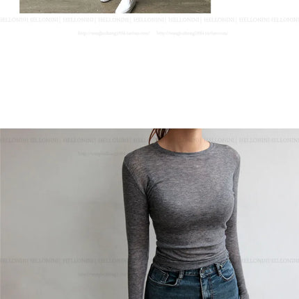Women's Sheer Long Sleeve T-Shirt