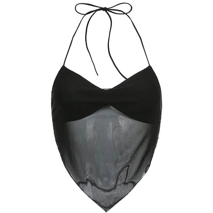 Women's Mesh Halter Crop Top