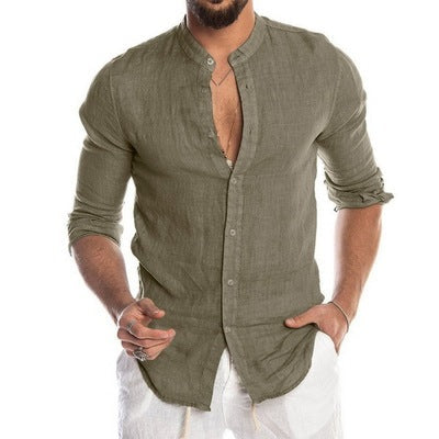 Men’s Casual Linen Cotton Shirt