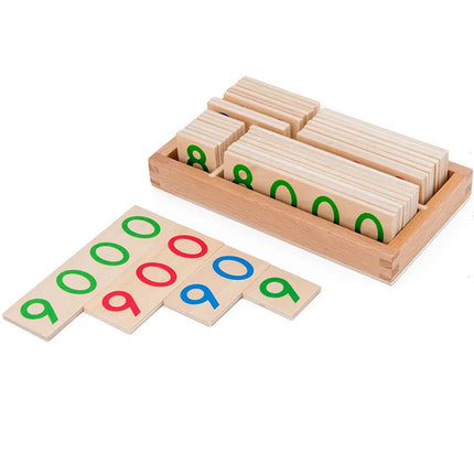 Wooden Montessori Number Learning Cards for Kids