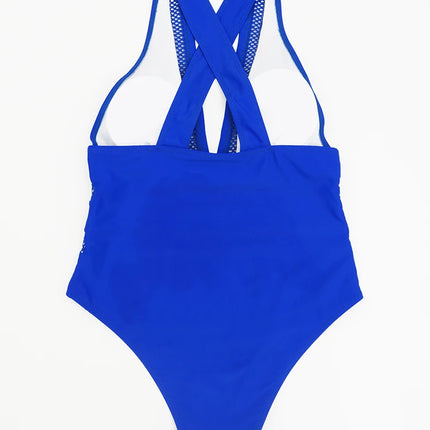 Mesh Patchwork One-Piece Swimsuit