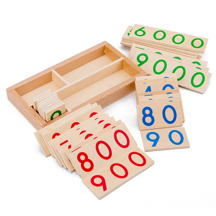 Wooden Montessori Number Learning Cards for Kids