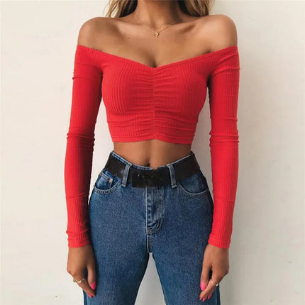 Off-Shoulder Long-Sleeve Top
