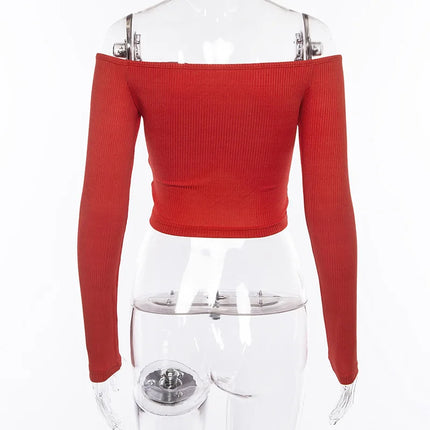 Off-Shoulder Long-Sleeve Top