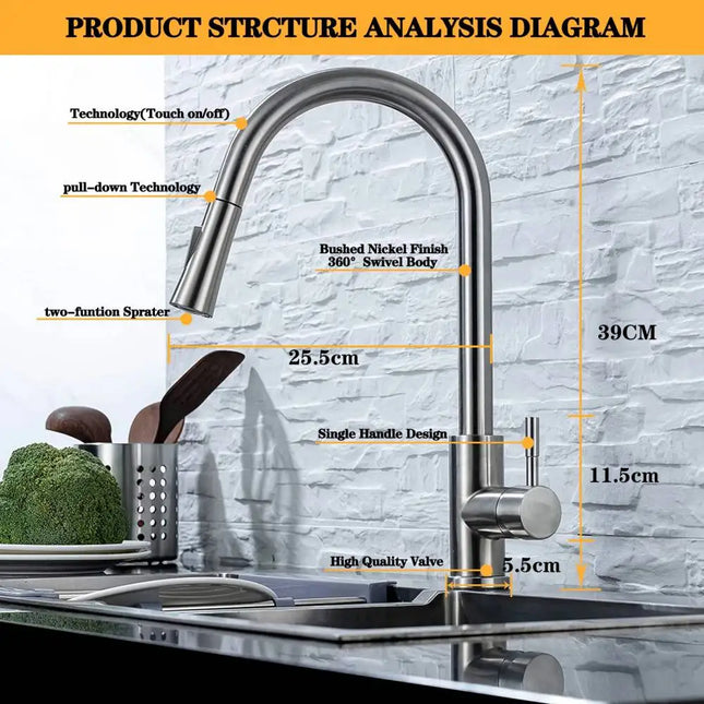 Smart Pull-Out Kitchen Faucet