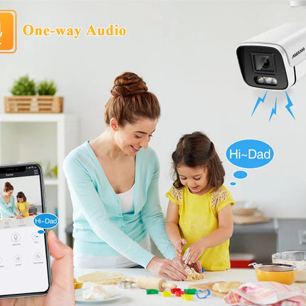 NNEOBA 4K 8MP POE Security Camera – Outdoor IP CCTV with Color Night Vision