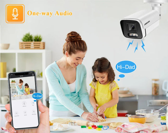 NNEOBA 4K 8MP POE Security Camera – Outdoor IP CCTV with Color Night Vision