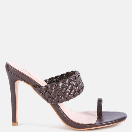 Woven Strap High Heel Sandals