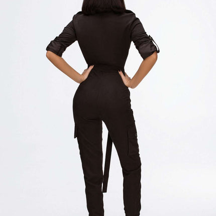 Black Relaxed Overall Romper