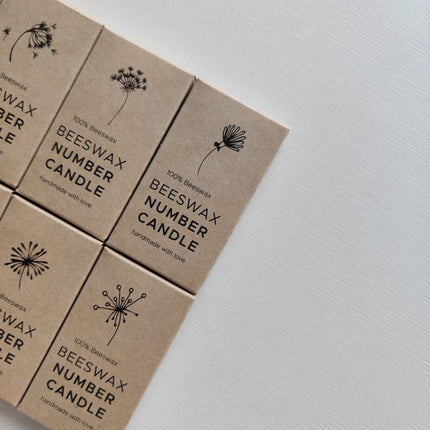 Handmade Beeswax Number Candles | 0-9 | Natural